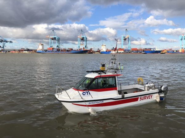 survey vessel investigator floating in port