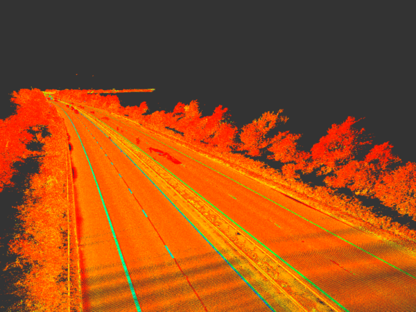 point cloud from mobile mapping survey of m4 motorway