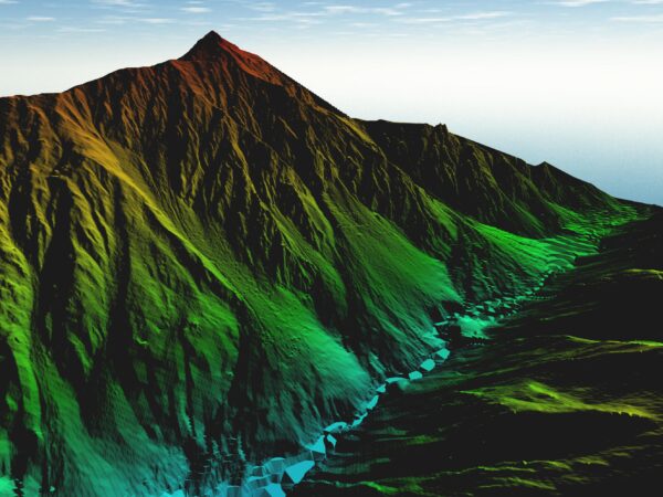 digital terrain model of mountain region