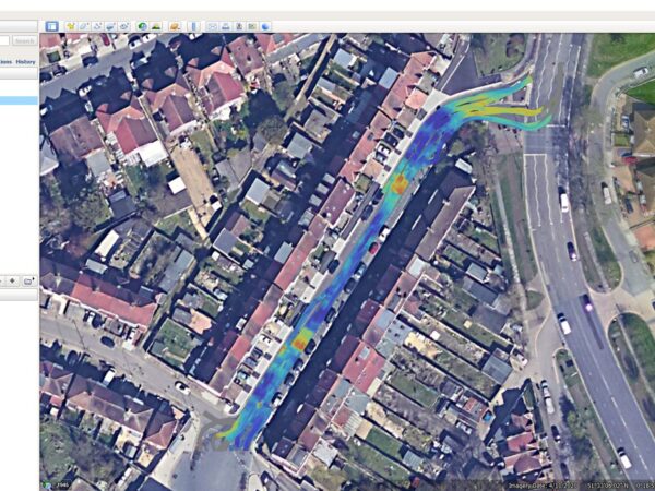 pavement survey data overlaid onto google earth