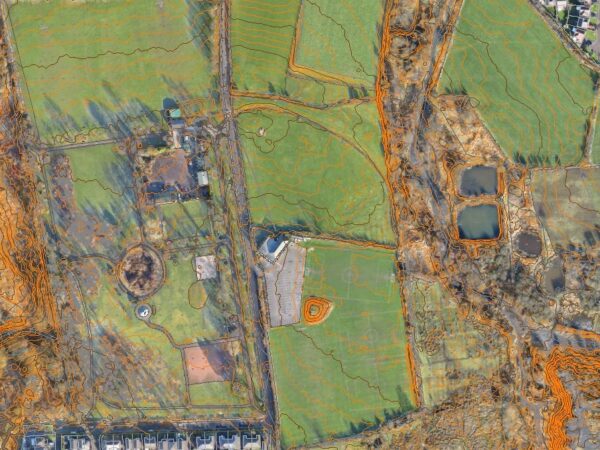 aerial image from drone survey with data overlain