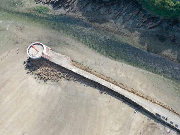 UAV image of sea wall