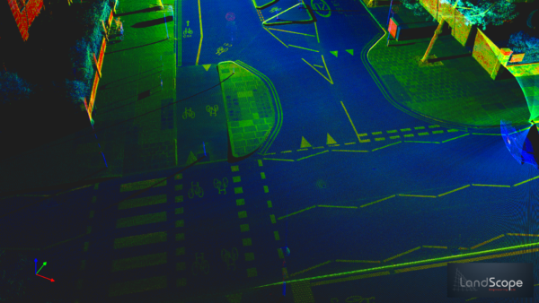 Point cloud data highlighting level of detail captured